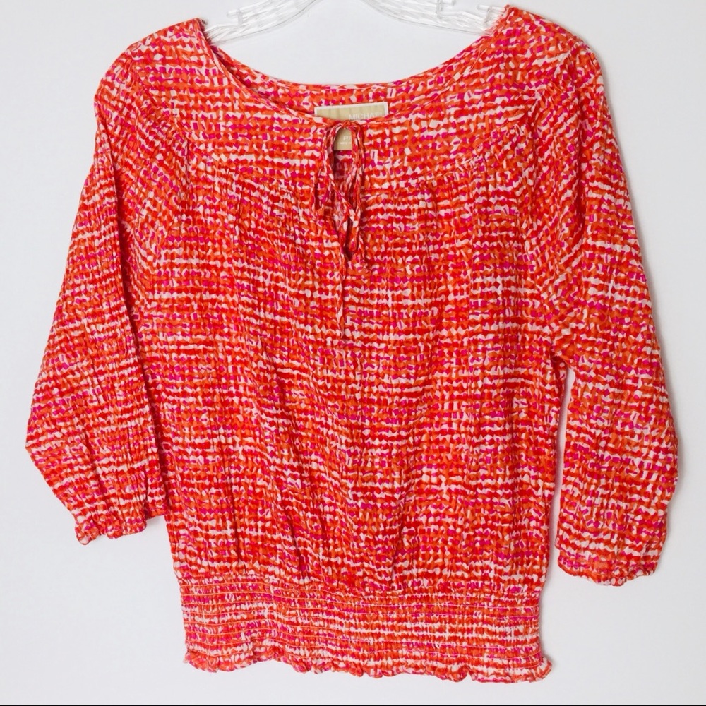 Michael Kors Orange and Pink Blouse Size P/S